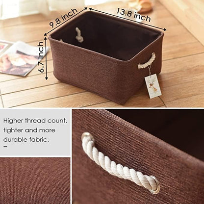 TheWarmHome Fabric Storage Basket for Home, Shelf, Closet - Canvas Bin for Dog Toys and Baby Items