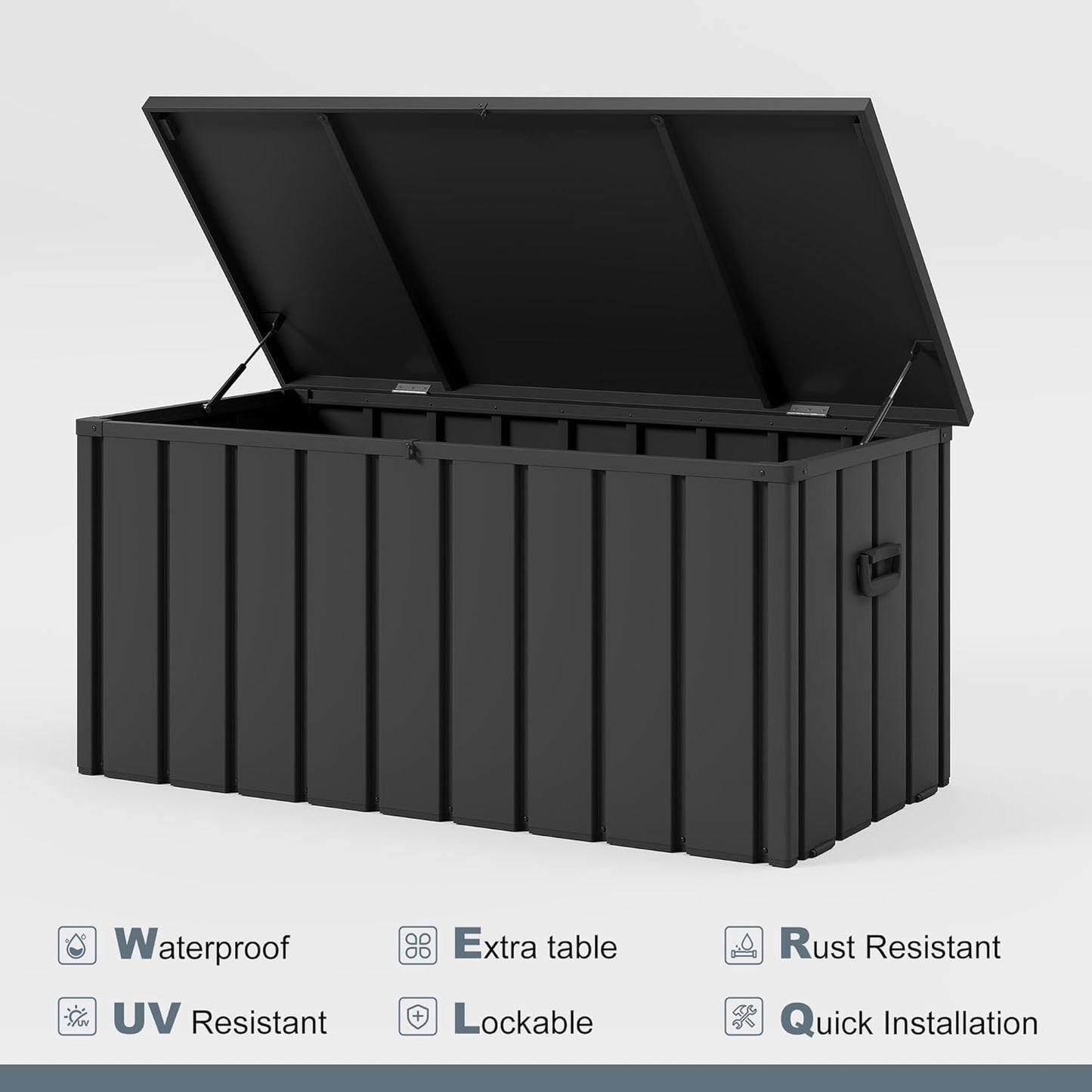 PURPLE LEAF Outdoor Deck Box 150 Gallon Waterproof Lockable Storage Box Container with Lid Deck