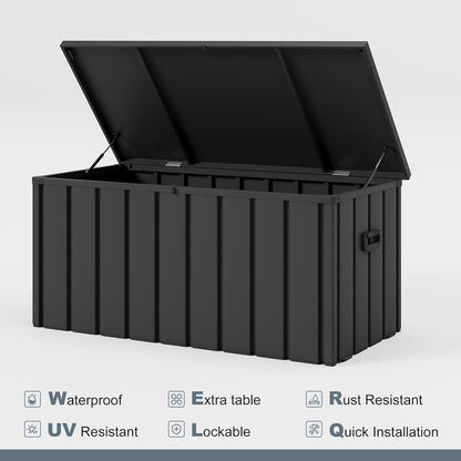 PURPLE LEAF Outdoor Deck Box 150 Gallon Waterproof Lockable Storage Box Container with Lid Deck