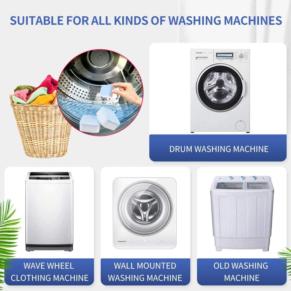 NATRUTH Washing Machine Cleaner Descaler 30 Pack Deep Cleaning Washer Cleaner Tablets For HE Front