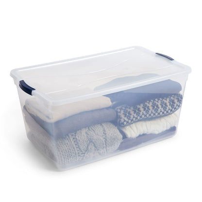 Rubbermaid Cleverstore 95 Qt Clear Storage Bins with Lids, 4-Pack, Stackable, BPA-Free, Made in USA