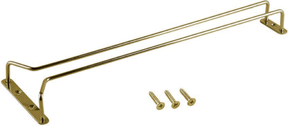 TrueCraftware- 16-Inch Wine Glass Rack Brass Finish Set of 2- Stemware Rack Wire Hanging Rack Under