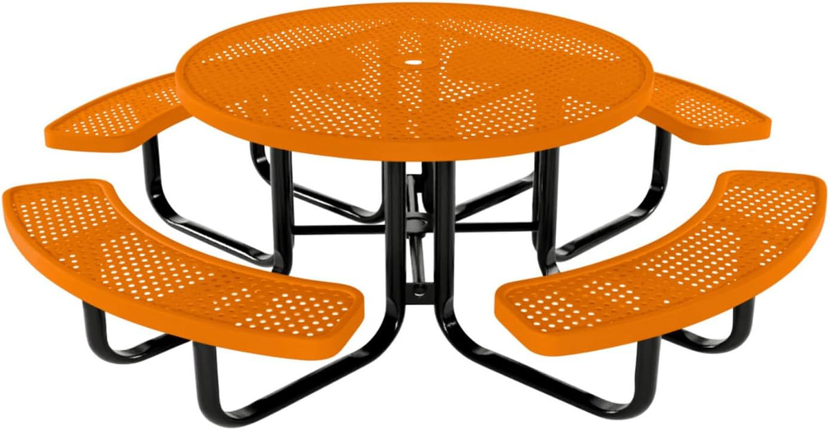 Coated Outdoor Furniture Heavy-Duty Portable Outdoor Kids Table with Umbrella Hole, Punched Steel