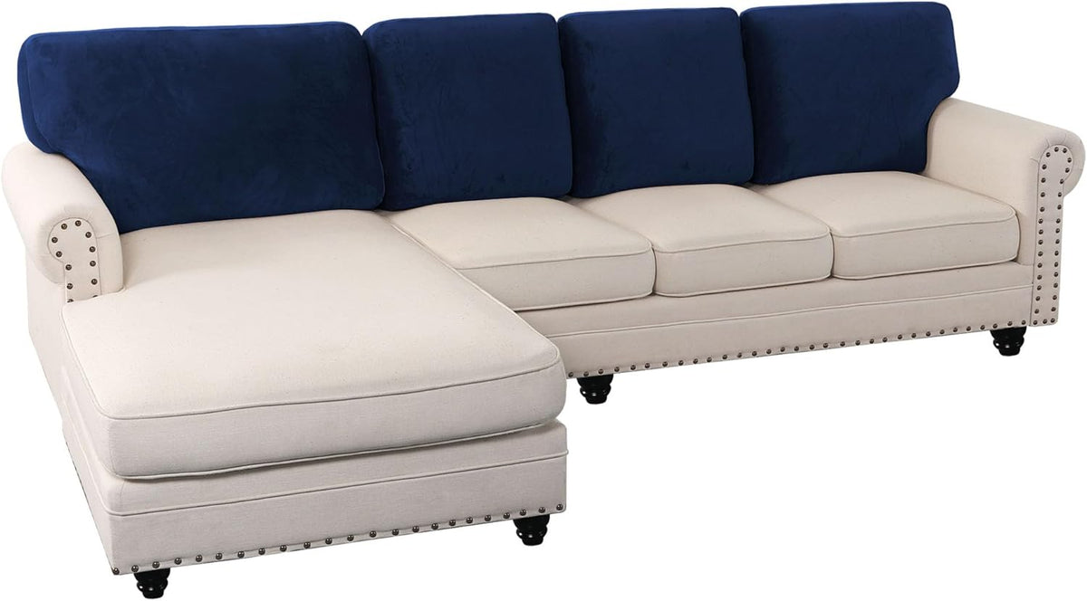 PrinceDeco Sectional Couch Covers Velvet Cushion Covers for Sectional Couch Washable Cushion Covers