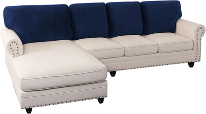 PrinceDeco Sectional Couch Covers Velvet Cushion Covers for Sectional Couch Washable Cushion Covers
