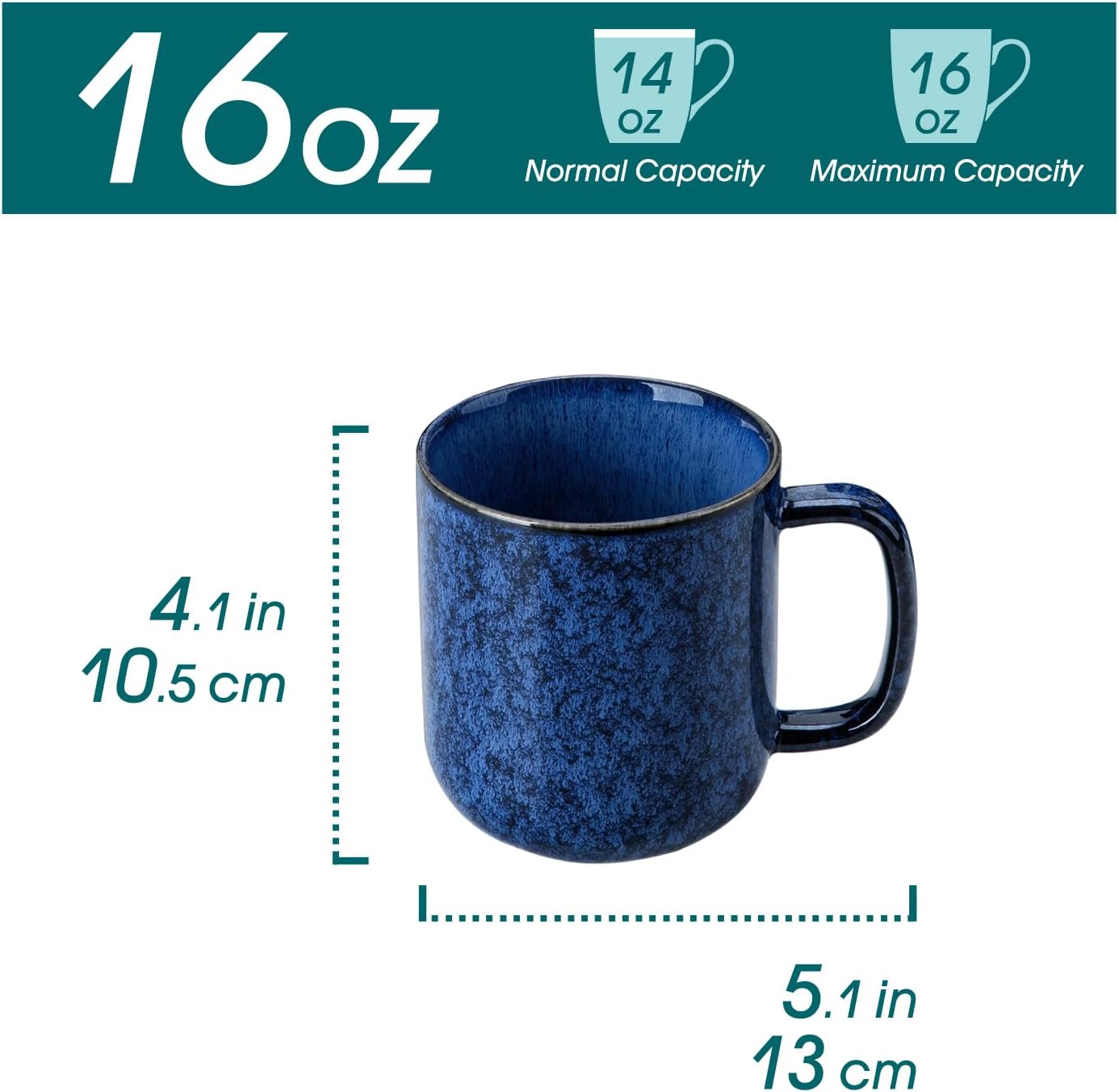 vancasso STARRY Coffee Mugs Set, 16 oz Ceramic Coffee Cups for Americano Hot Tea Iced Coffee Cold