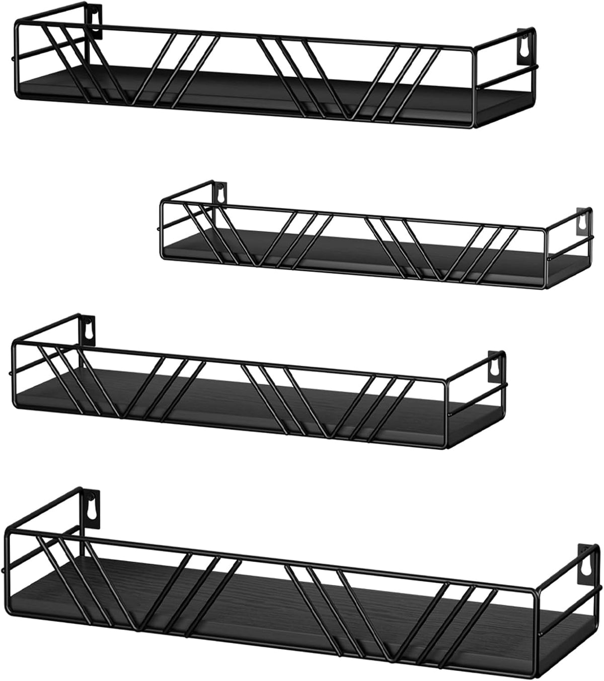 Floating Shelves for Wall Set of 4, Different Sizes Mounted Wood Floating Shelf, Wall Shelves for