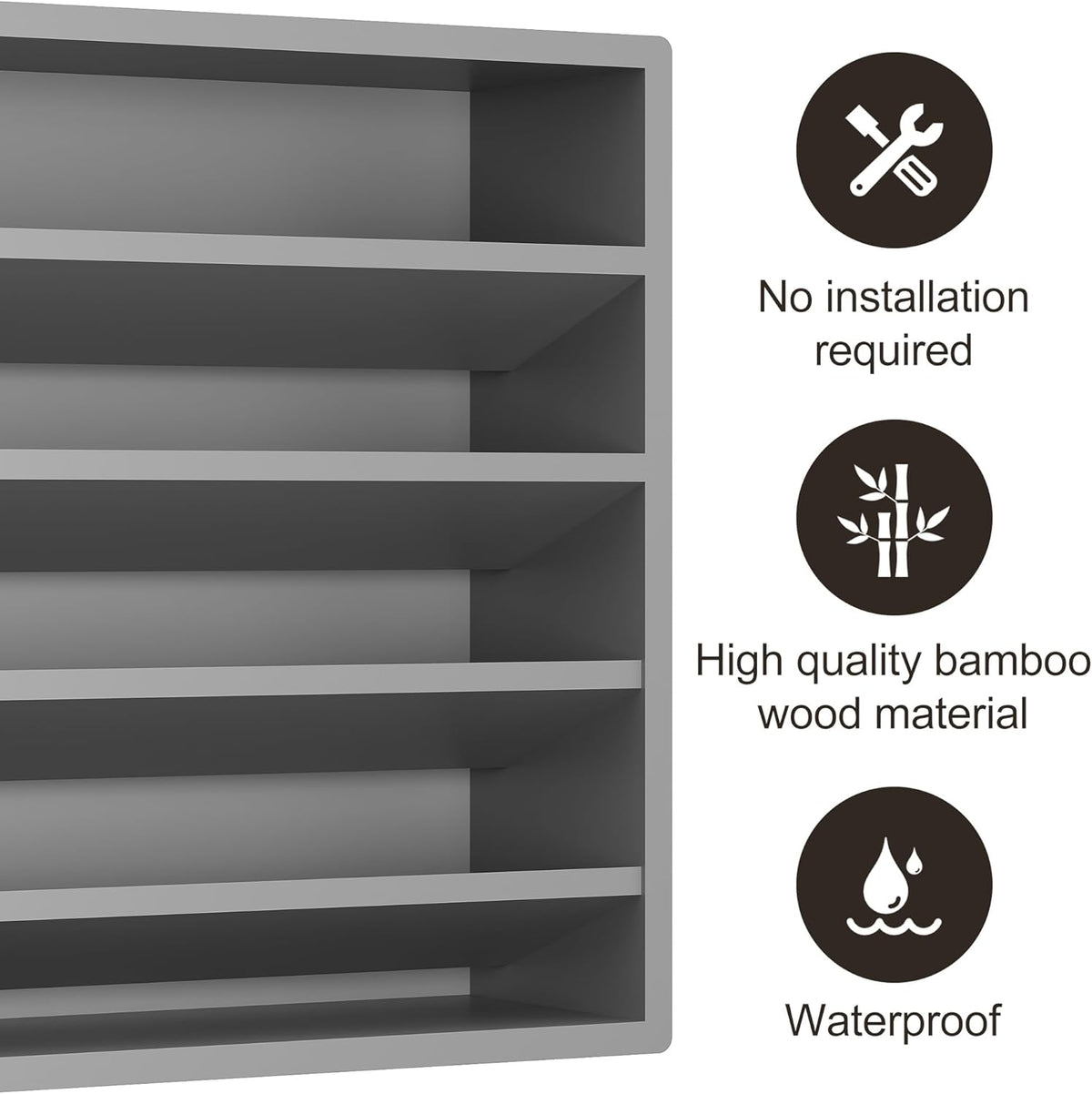Orimade 4 Tier Spice Rack Organizer for Cabinet, Freestanding Bamboo Seasoning Rack for Countertop