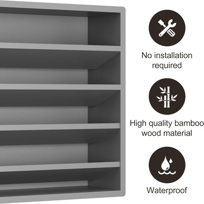 Orimade 4 Tier Spice Rack Organizer for Cabinet, Freestanding Bamboo Seasoning Rack for Countertop