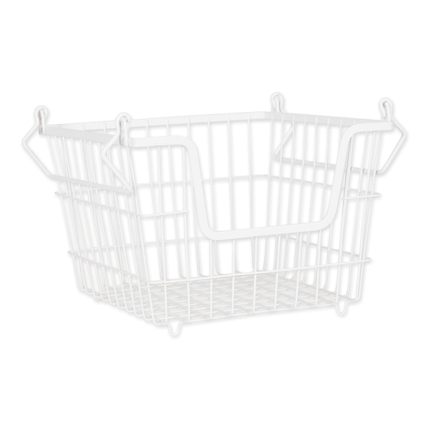 DII Metal Wire Utility Storage Bin, Medium, 11x11x8", White