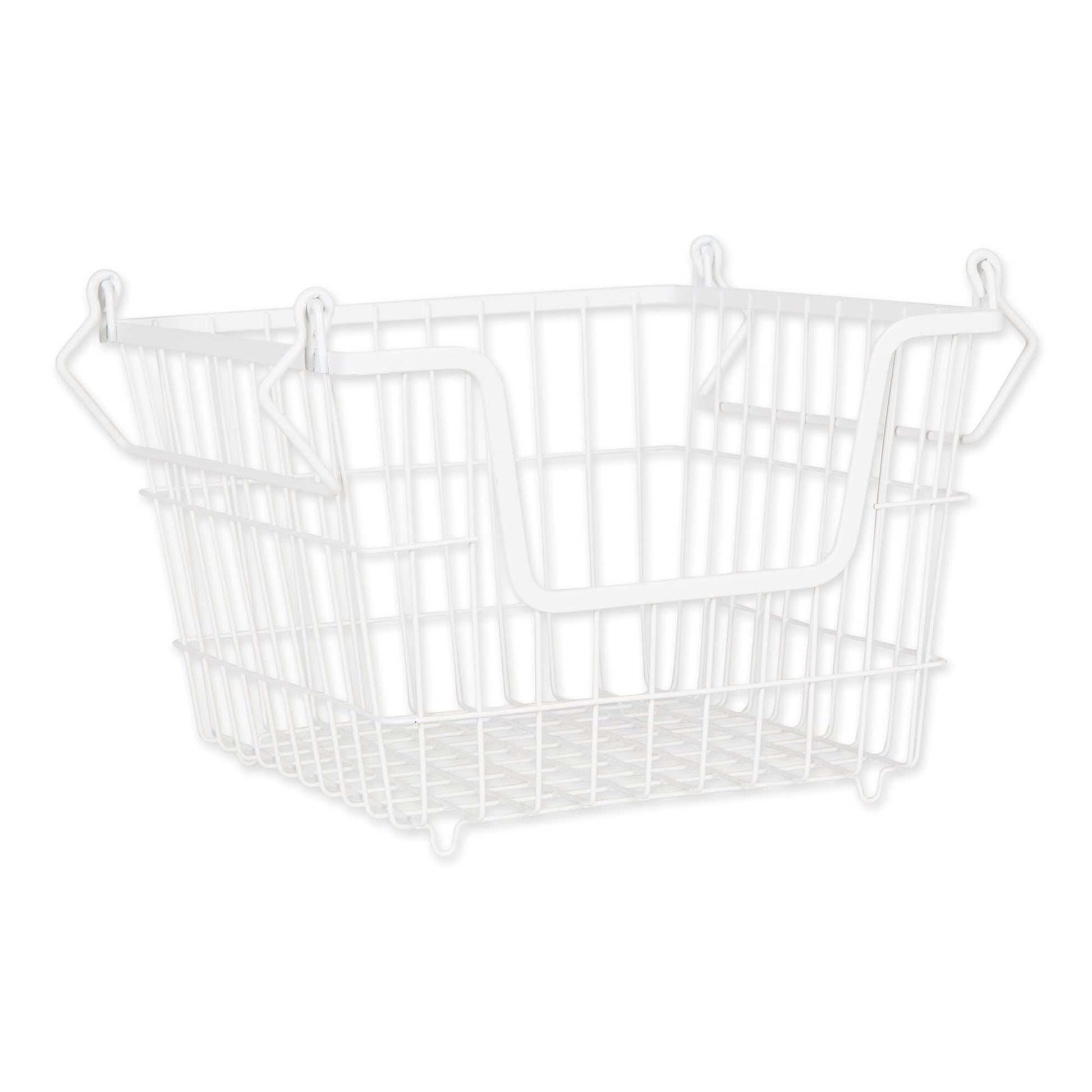 DII Metal Wire Utility Storage Bin, Medium, 11x11x8", White