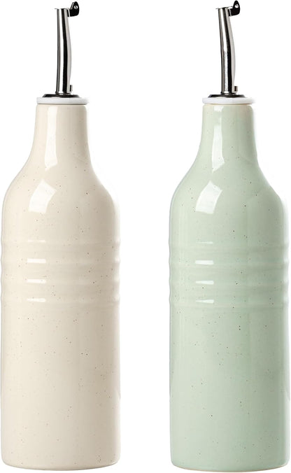 famiware Jupiter 16oz Ceramic Olive Oil Dispenser Bottle, Olive Oil and Vinegar Dispenser Bottle