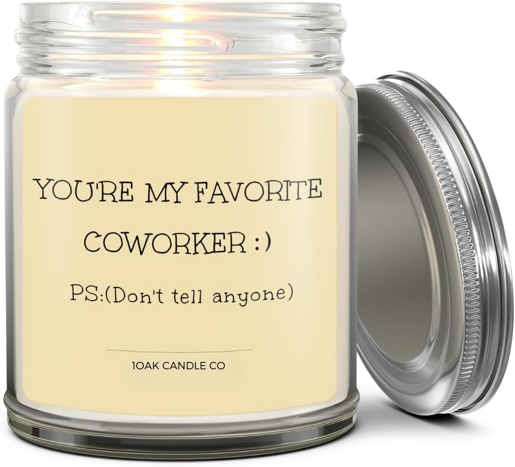 1OAK Vanilla Coworker Candle - Office Gifts for Coworkers - Funny & Farewell Gifts for Women, Men &