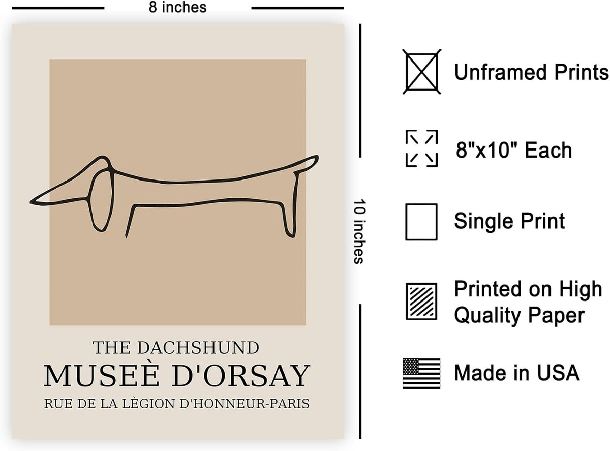 Poster Master Vintage Poster - Retro Dachshund Print - Dog Art - Line Drawing - Sketch Art - Gift