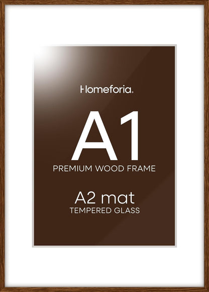 Homeforia A1 Poster Frame Brown, High End Dark Oak 23.4 x 33.1 Wooden Picture Frames Matted to 16.5