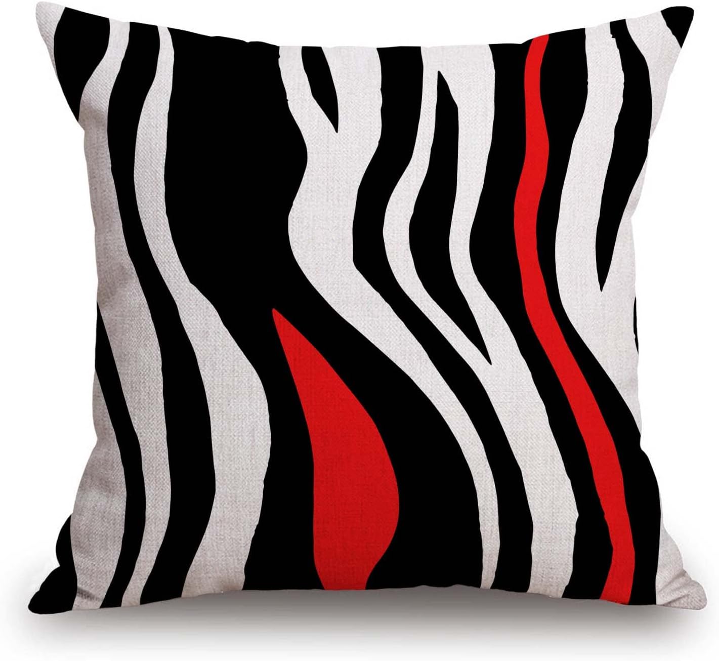 TSSOHU Throw Pillow Cover Geometric Black and White Red Abstract Line Decorative Pillow Case Home