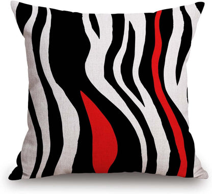 TSSOHU Throw Pillow Cover Geometric Black and White Red Abstract Line Decorative Pillow Case Home