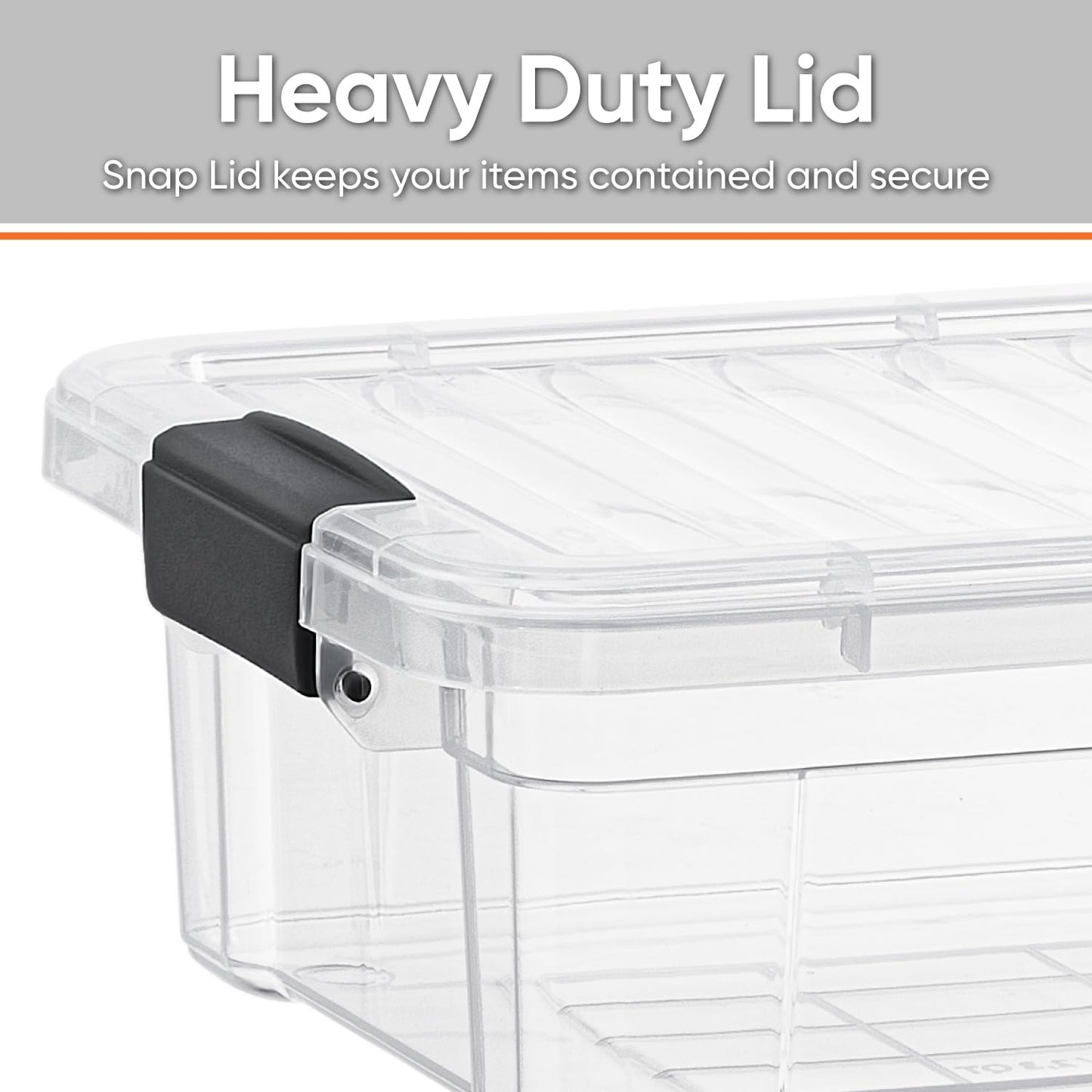 Superio Clear Storage Boxes with Lids, 2.5 Quart Plastic Container Bins for Organizing, Stackable