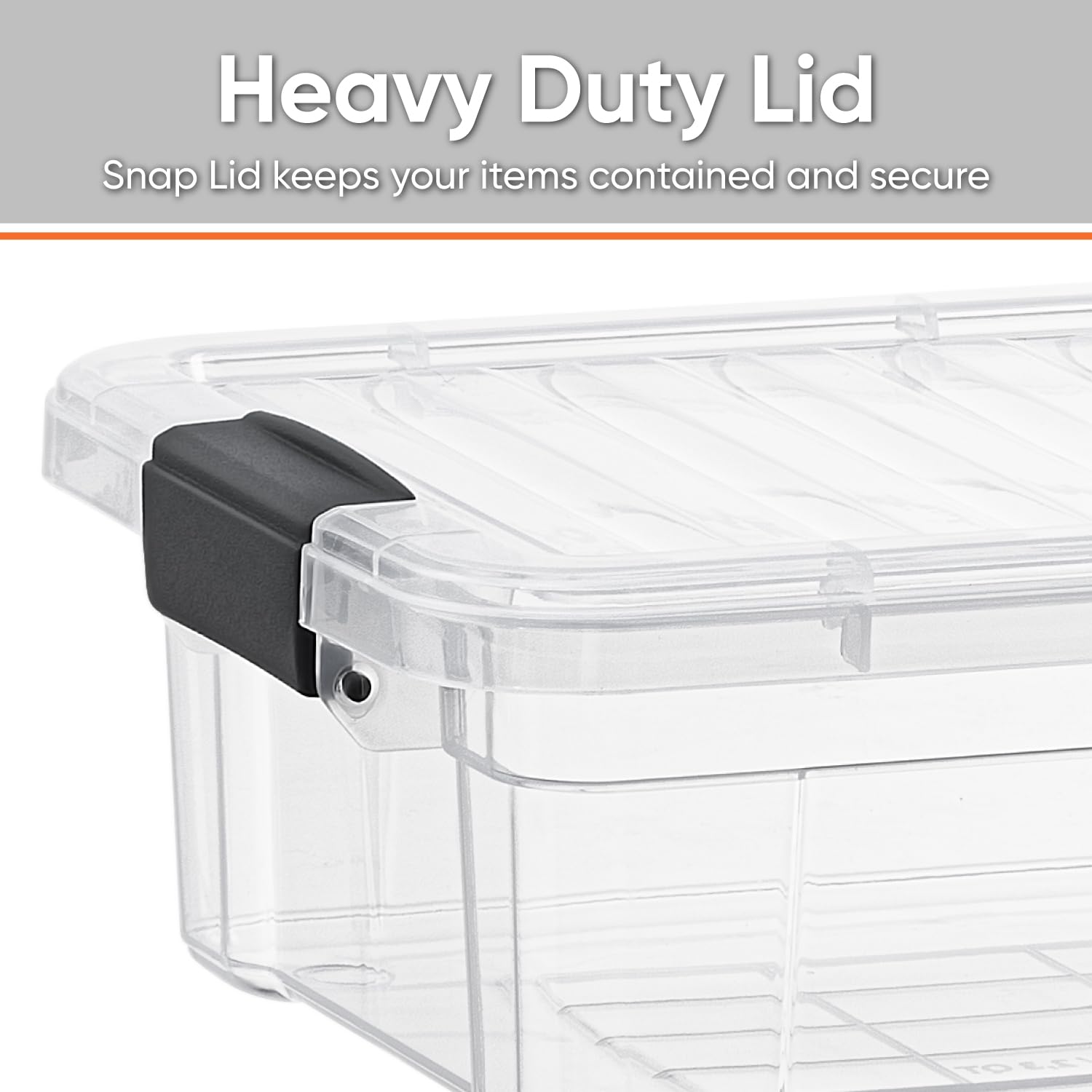 Superio Clear Storage Boxes with Lids, 4.5 Quart Plastic Container Bins for Organizing, Stackable
