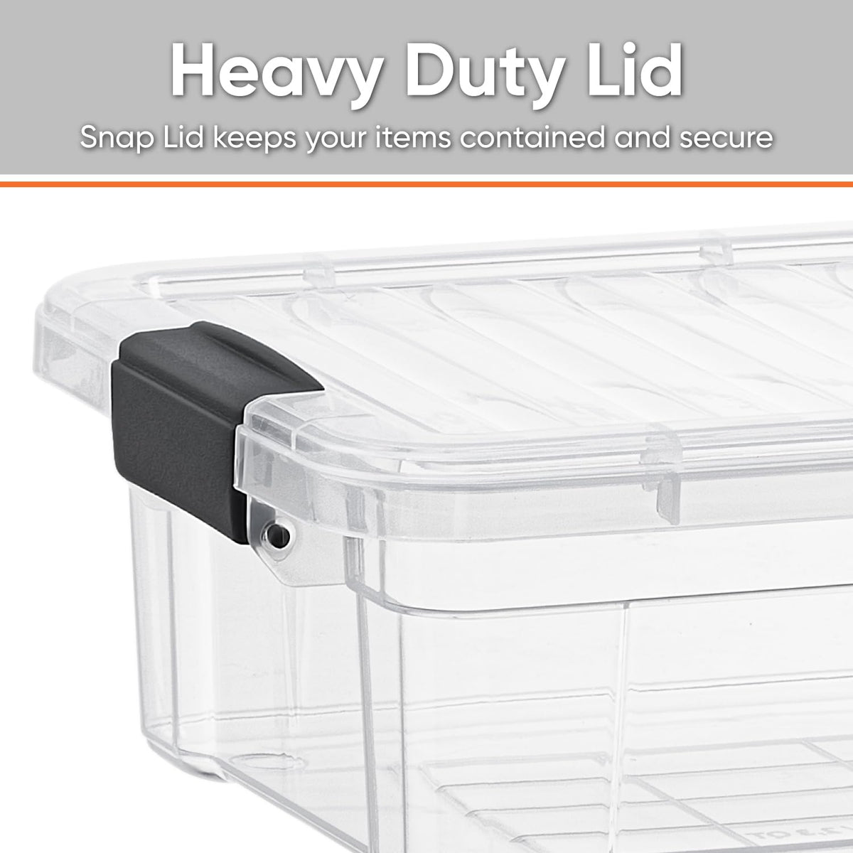 Superio Clear Storage Box with Lid, 2.3 Quart Plastic Container Bins for Organizing, Stackable