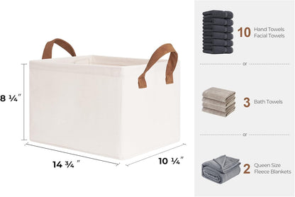 StorageWorks Storage Bins, Fabric Storage Bins for Shelves, Storage Baskets with Metal Frame