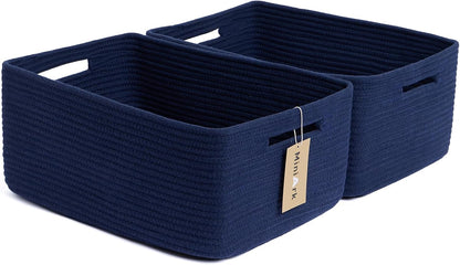 Large Storage Baskets for Shelves, Closet Organizers Bins for Clothes Blanket Towels, Baby Nursery
