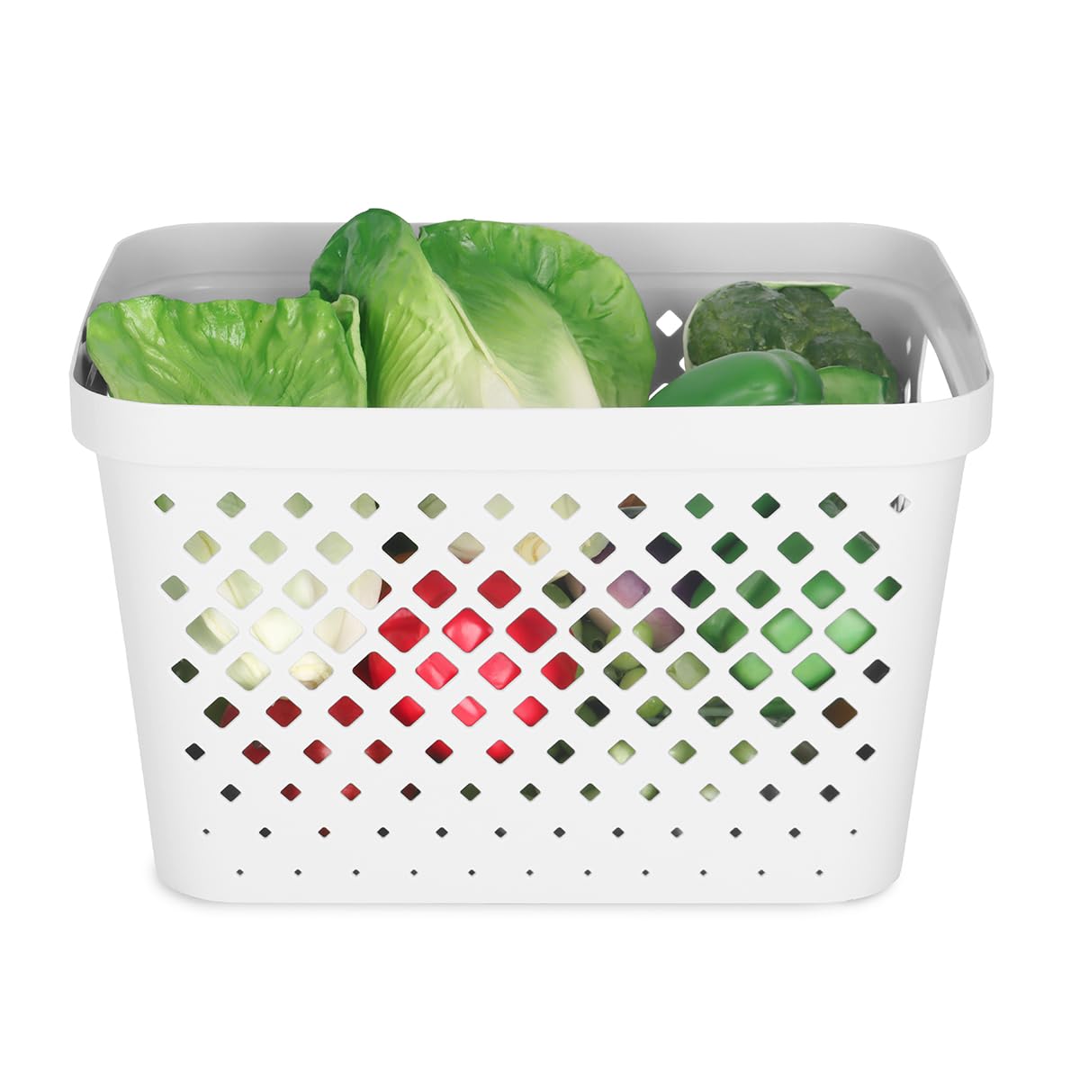 Glad Plastic Storage Basket Set, Value Pack of 6 | Open Storage Bins for Shelves, Bathroom, Pantry