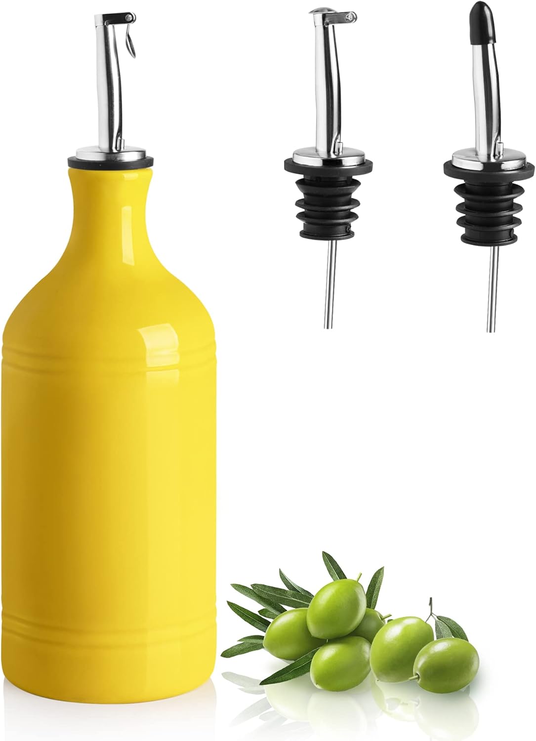 Sweejar Ceramic Olive Oil Dispenser Bottle, Opaque Oil Cruet Protects Oil, Suitable for Storage
