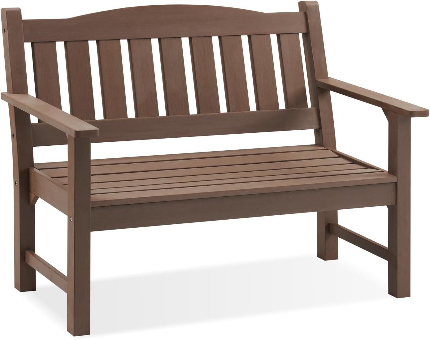 Psilvam 2-Person Outdoor Memorial Bench, All-Weather Poly Lumber Garden Bench, Rot-Resistant
