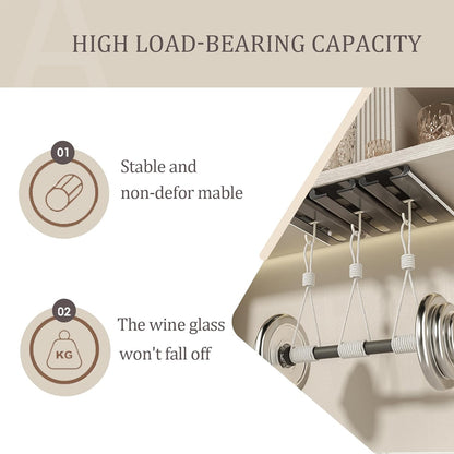 Wine Glass holder, 2Pack Wine Glass Rack, Punch-free Wine Glass Holder Under Cabinet, Stemware Rack