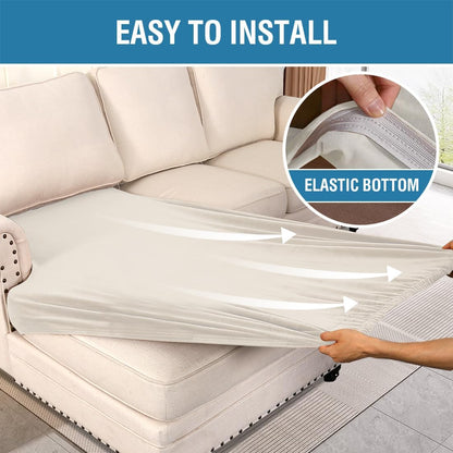 H.VERSAILTEX Velvet Stretch Individual Chaise Cover Sectional Couch Covers for L Shaped Sofa Both