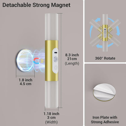 Motion Sensor Wall Sconces with Remote Control, LED Rechargeable Battery Operated Wall Lights Set