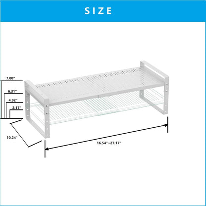 Expandable,Adjustable & Stackable Spice Rack, Cabinet Kitchen Countertop Shelf Organizer,Metal