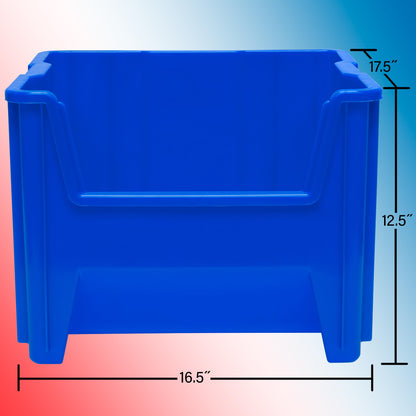 Akro-Mils 13018 Stak-N-Store Stackable Storage Bins, Heavy Duty Garage Storage Containers, Open