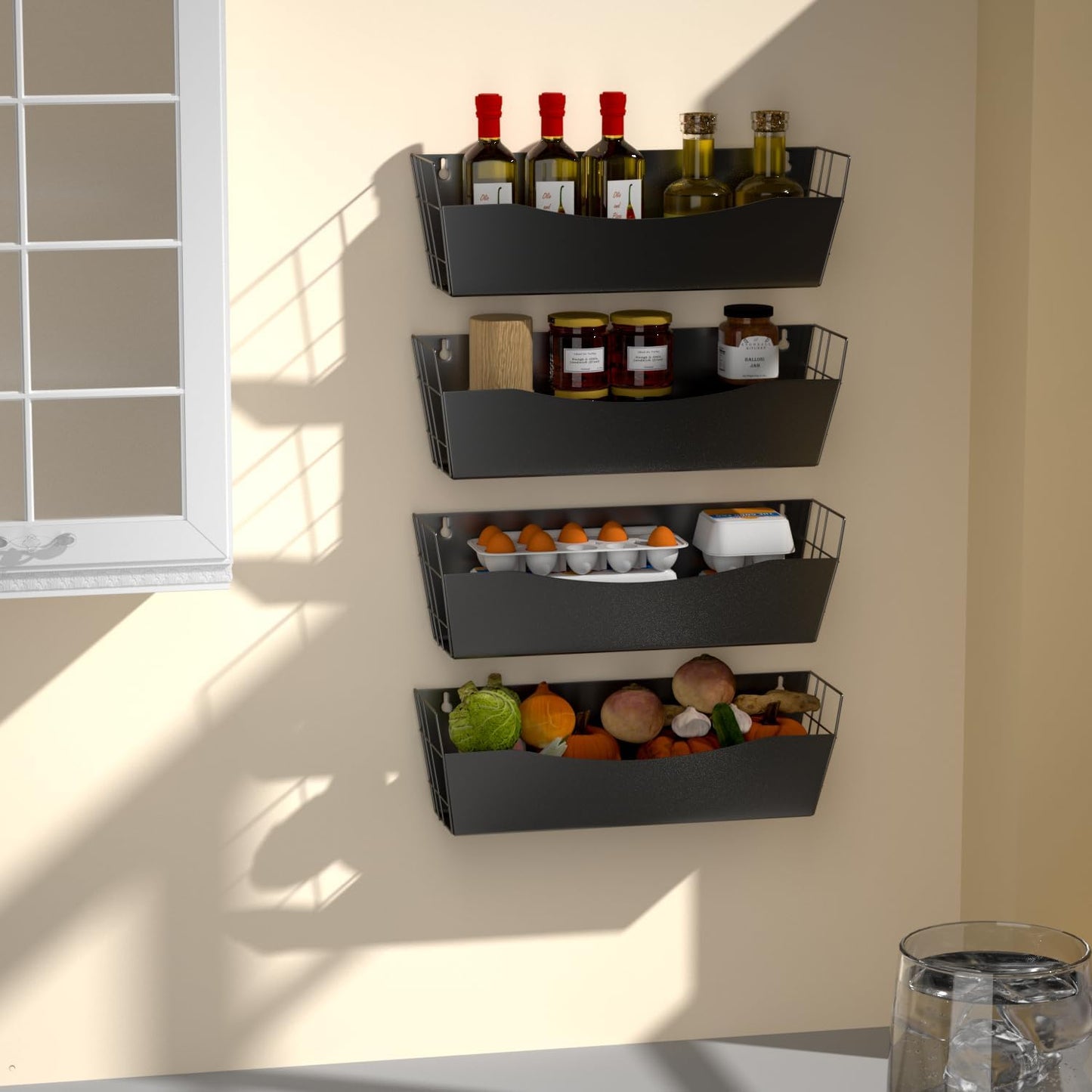 Magnetic Kitchen Organizer for Refrigerator Spice Rack Organizer Metal Magnet Shelf For Waching