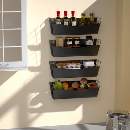 Magnetic Kitchen Organizer for Refrigerator Spice Rack Organizer Metal Magnet Shelf For Waching