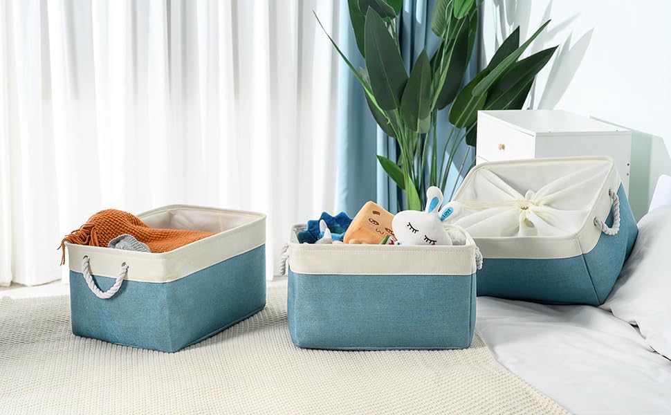 TheWarmHome Storage Baskets for Organizing - Extra Large 3 Pack 17x14x10 inch Storage Bins for