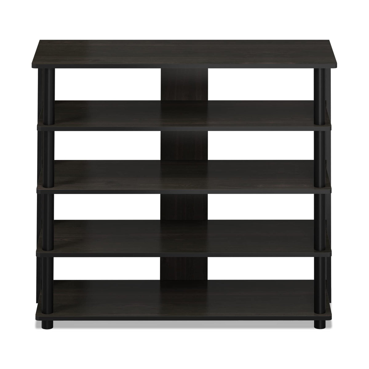 Furinno Turn-N-Tube 5 Tier Wide Shoe Rack, Espresso/Black 32 Inch