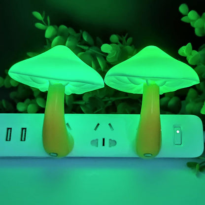 2 Pieces LED Mushroom Night Lamp Plug in Lamp Mushroom Night Light Mini Magic Mushroom Night Lights