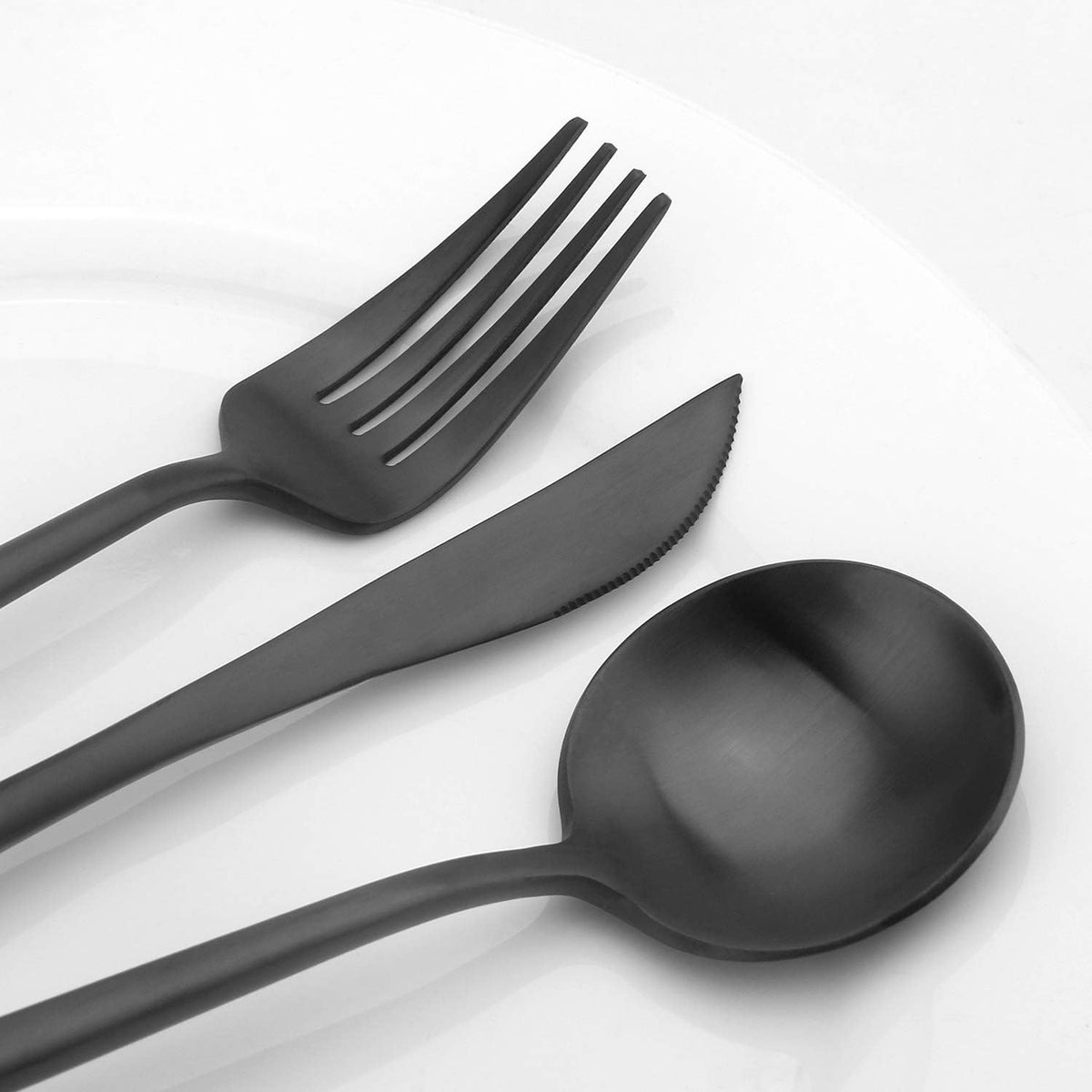 Matte Black Silverware Set, Vanys 20 Piece Stainless Steel Cutlery Flatware Set, Kitchen Utensil