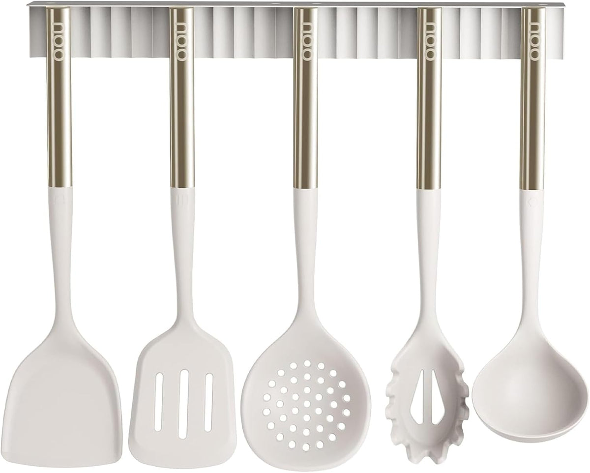 OOU Silicone Kitchen Cooking Utensils Set, 446°F Heat Resistant Kitchen Tool Set with Magnetic Wall