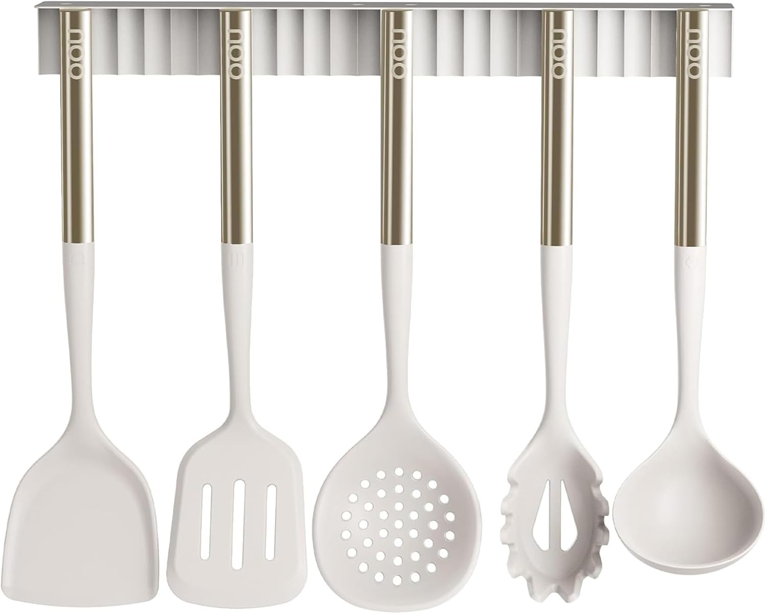 OOU Silicone Kitchen Cooking Utensils Set, 446°F Heat Resistant Kitchen Tool Set with Magnetic Wall