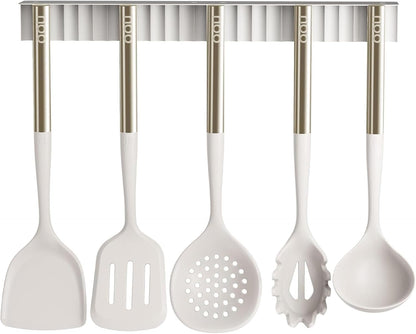 OOU Silicone Kitchen Cooking Utensils Set, 446°F Heat Resistant Kitchen Tool Set with Magnetic Wall