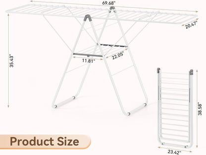 APEXCHASER Clothes Drying Rack, Foldable Drying Rack Clothing, Sturdy Metal Laundry Drying Rack