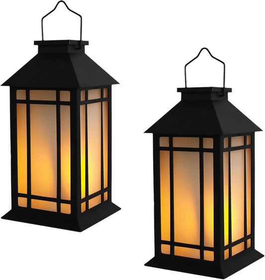 13-Inch IP65 Waterproof Battery-Powered Outdoor Lantern with Led Flameless Candle and 6-Hour Timer