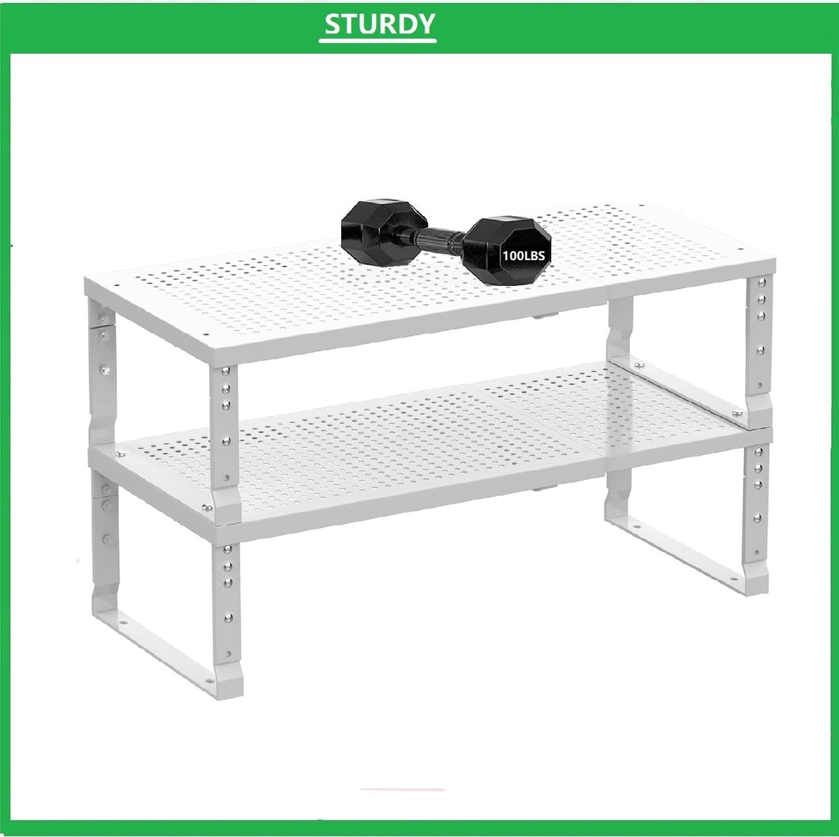 Metal Stackable Expandable Storage Shelf - Multi-Functional Home Storage Shelf, Suitable for