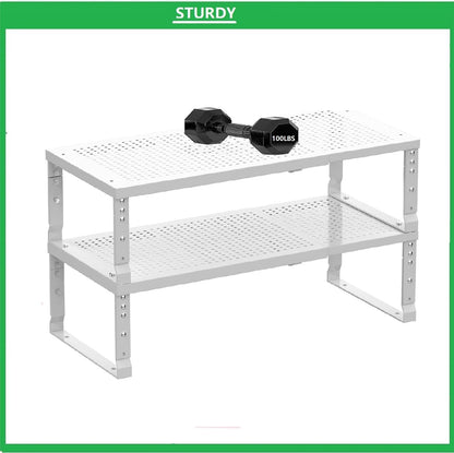 Metal Stackable Expandable Storage Shelf - Multi-Functional Home Storage Shelf, Suitable for