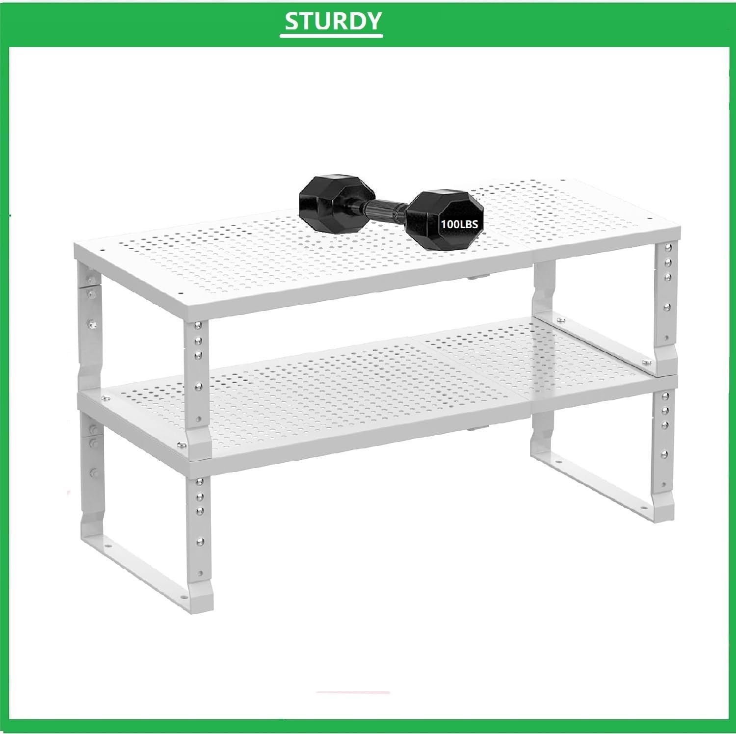 Metal Stackable Expandable Storage Shelf - Multi-Functional Home Storage Shelf, Suitable for