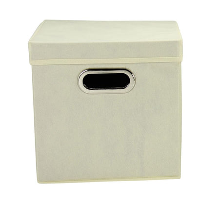 Household Essentials 39-1 Decorative Storage Cube Set with Removable Lids | Natural | 2-Pack