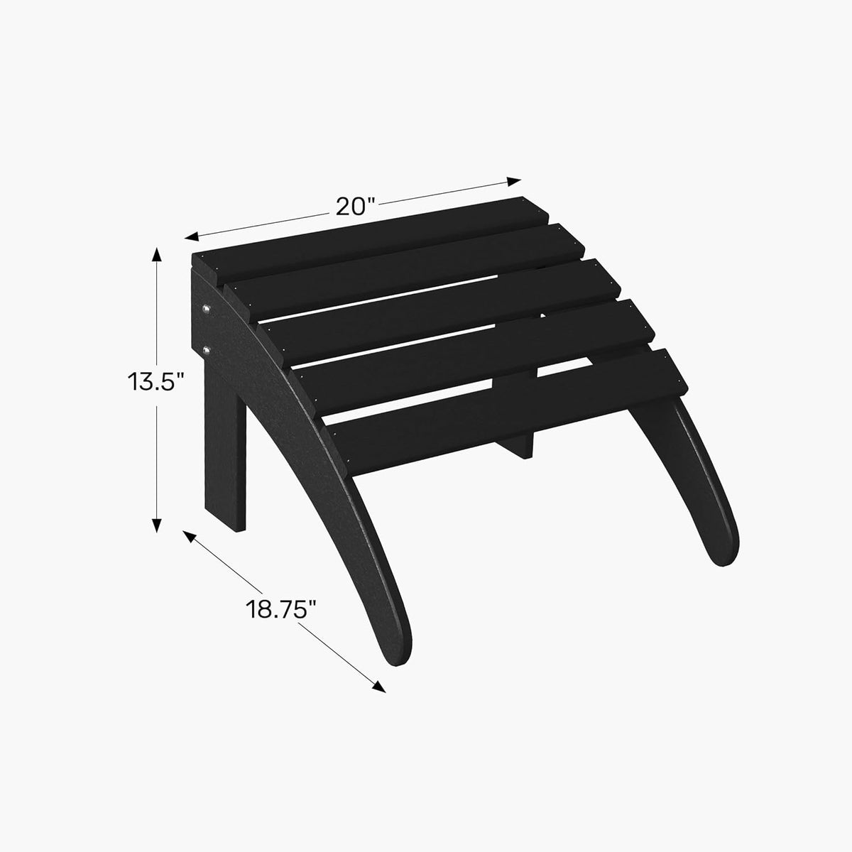 WestinTrends Outdoor Ottoman, Patio Adirondack Ottoman Foot Rest, All Weather Poly Lumber Folding